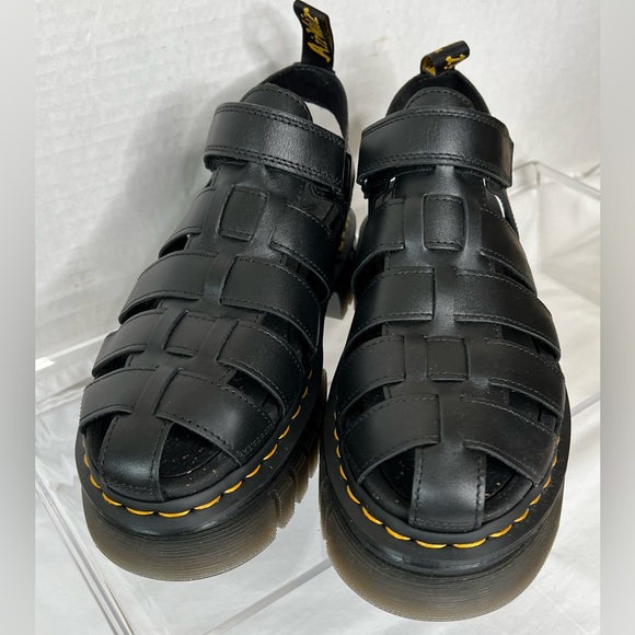 Dr. Martens Ricki Fisherman Black Leather Sandal, Women's 9 Dr. Martens Ricki Fisherman Black Leather Sandal, Women's 9
